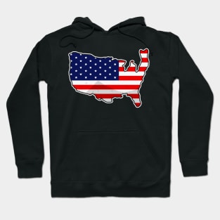 USA Map United States Flag Love Patriotism America Hoodie